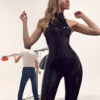 Latex High Neck Full Body Catsuit
