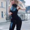 Latex High Neck Full Body Catsuit