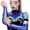 Premium Adele Latex Gauntlets - Pearlsheen Azur Blue