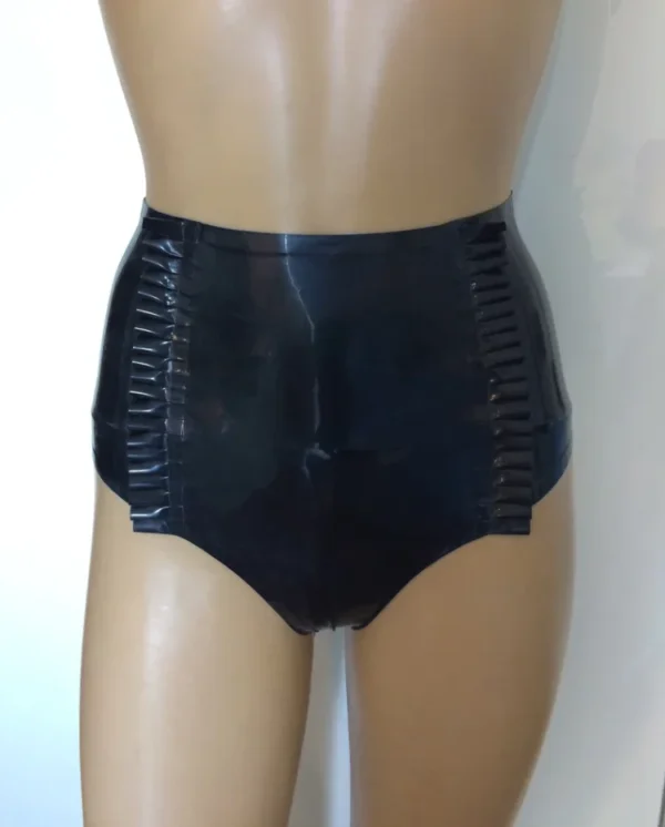 Latex Halterneck Top and Ruffle Panties Set – Sexy Two-Piece Latex Lingerie