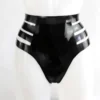 Latex High-Waisted Cutout Briefs – Strappy Fetish Lingerie