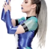 Premium Adele Latex Gauntlets - Pearlsheen Azur Blue