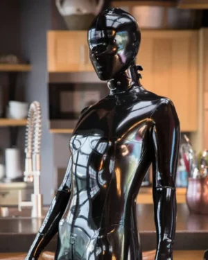 BDSM Bondage Latex Full Bodysuit with Full Head Cover – Breathing Holes for Comfort