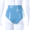 Sue Classic Latex Knickers with Front Bow – Light Blue High-Waist Design