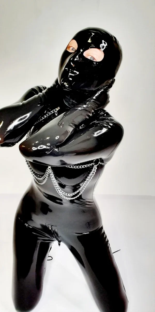 Combination Catsuit Latex Integral Full Cover Rubber Zentai