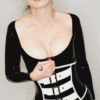 Luxe Black and White Latex Corset with Lace-Up Back and Stainless Steel Buckles