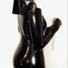 Luxe Bi-Colored Latex Nun Dress with Headdress and Stockings Set