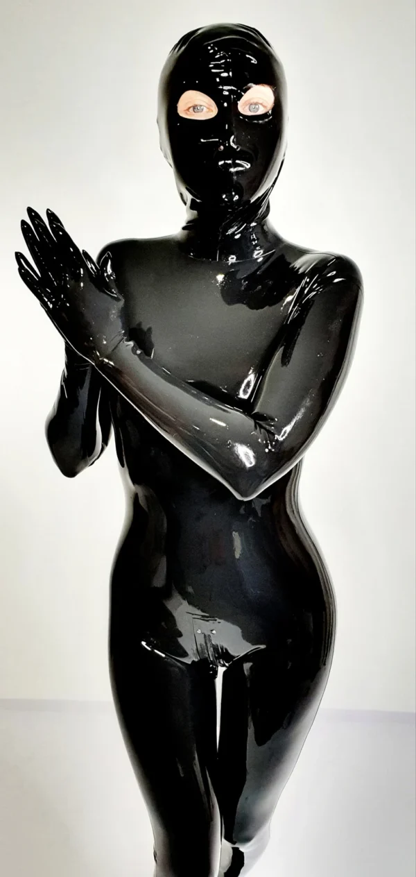 Combination Catsuit Latex Integral Full Cover Rubber Zentai