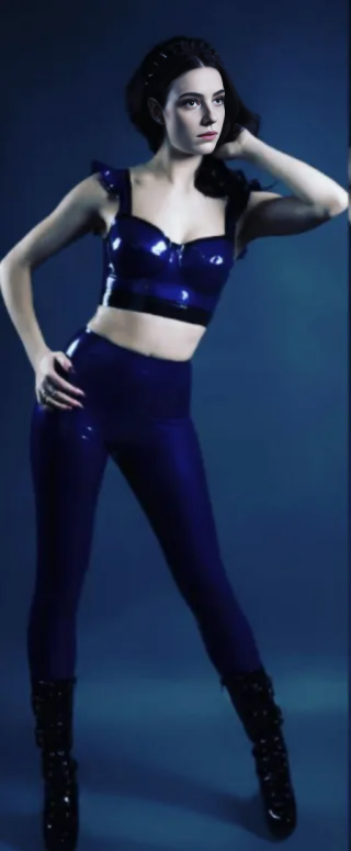 Latex Ruffle Strap Top – Fitted, Halter-Inspired