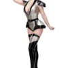 Morgana Layered Latex Peplum Skirt with Front Buckle