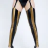 Piratess Latex Thong with Integrated Suspender Belt – One-Color, 4-Point Attachment
