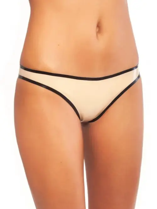 Latex Thong Panties with Contrast Trim – Sexy Minimalist Cut