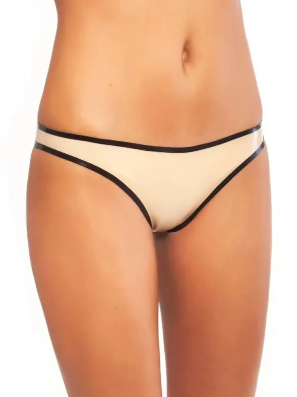 Latex Thong Panties with Contrast Trim – Sexy Minimalist Cut
