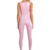Violet Latex Sleeveless Catsuit – Zipperless One-Piece Bodysuit