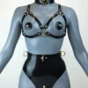 Latex Open Cup Cage Bra