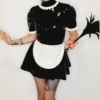 Latex Maid Servant Dress with Ruffled Apron