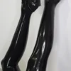 Classic Black Latex Stockings – Low Cut with Reinforced Design