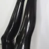 Classic Black Latex Stockings – Low Cut with Reinforced Design