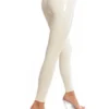 White Latex Leggings with Double Slider Crotch Zipper
