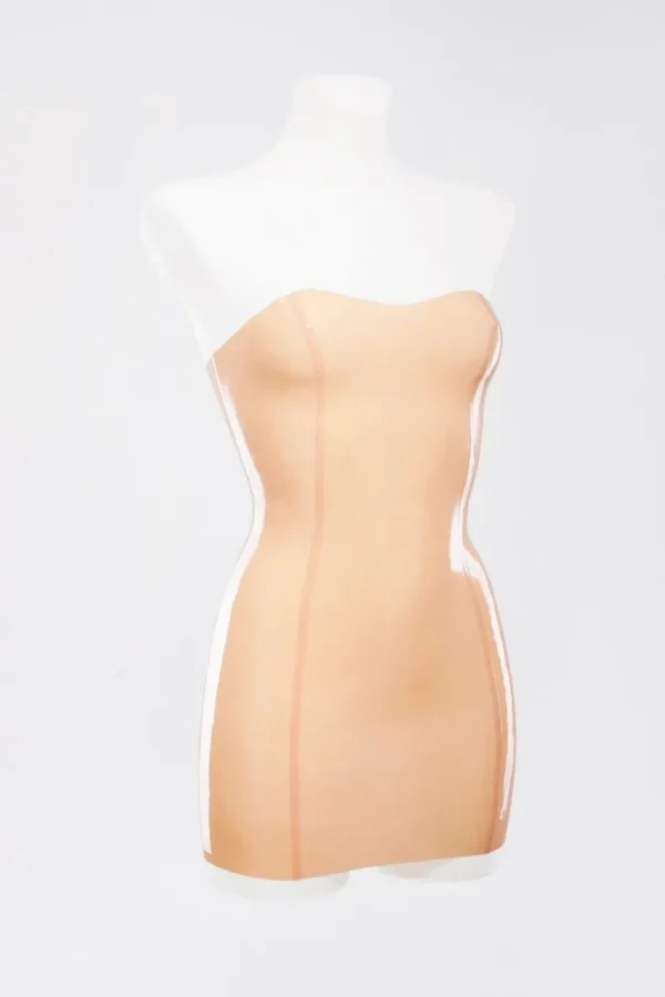 Strapless Latex Tube Dress – Minimalist Bodycon Design