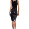 Sleek Latex Sheath Dress – Shiny Black, Bodycon Fit