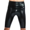 Seamed Black Latex Cycle Shorts – Sleek, Sporty, and Second-Skin Fit