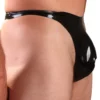 Classic Black Latex Pouch Thong – Sleek Minimalist Fit for Bold Expression