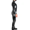 Sleek Paneled Latex Catsuit with High Neck and Full-Length Zip