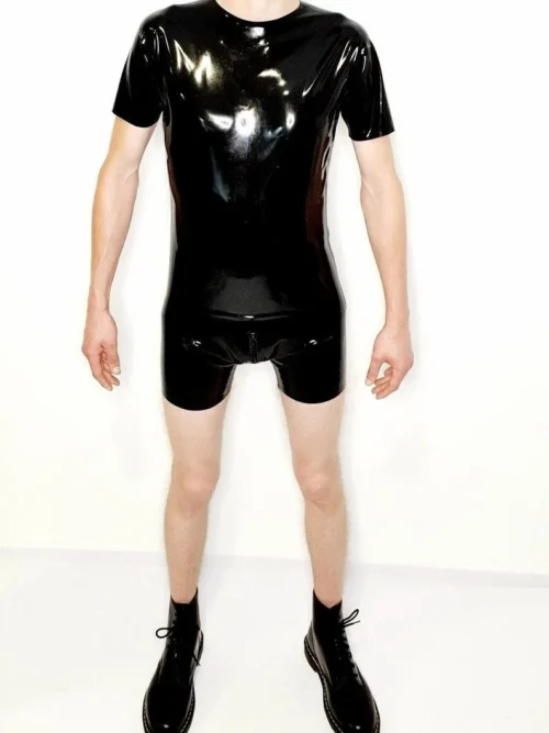 Brad Latex Rubber Short Sleeve T-Shirt – Classic Fit for Men