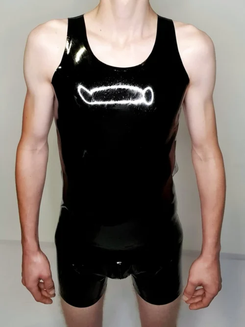 Charly Latex Tank Top – Sleek Sleeveless Fetishwear for Men in Glossy Black