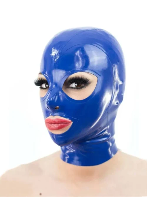 Latex Hood with Trimmed Eyes & Mouth – Single Color with Rear Zipper