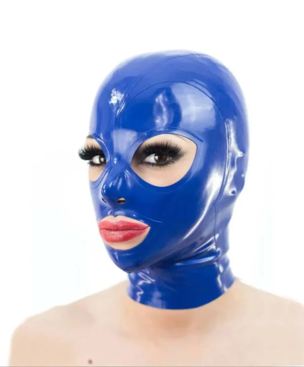 Latex Hood with Trimmed Eyes & Mouth – Single Color with Rear Zipper
