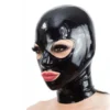 Latex Hood with Trimmed Eyes & Mouth – Single Color with Rear Zipper