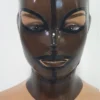 Smoke-Tinted Transparent Latex Hood with Tear-Shaped Eyes and Contrasting Mouth – Back Zip Closure