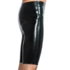 Seamed Black Latex Cycle Shorts – Sleek, Sporty, and Second-Skin Fit