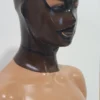 Smoke-Tinted Transparent Latex Hood with Tear-Shaped Eyes and Contrasting Mouth – Back Zip Closure