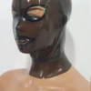 Smoke-Tinted Transparent Latex Hood with Tear-Shaped Eyes and Contrasting Mouth – Back Zip Closure