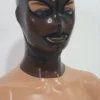 Smoke-Tinted Transparent Latex Hood with Tear-Shaped Eyes and Contrasting Mouth – Back Zip Closure