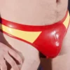 Men’s Latex Thong with Contrast Side Panels – Custom Color 0.4mm Rubber