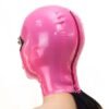 Glossy Latex Hood with Eyelash Trim and Back Zipper
