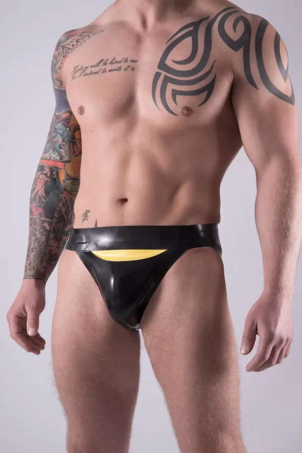 Men’s Latex Jockstrap with Horizontal Fly Opening – Custom Fit & Color