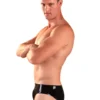 Latex Panel Briefs – Sleek Black Rubber Underwear with Contoured Fit