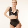 Basics Latex V-Neck Crop Top