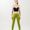 High-Waist Lime Green Latex Leggings with Glossy Finish
