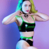 Zombae Black Latex Crop Top and Bikini Bottoms Set