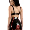 Vintage-Inspired Latex Girdle with Red Trim and Back Lacing