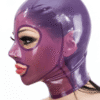 Translucent 8-Panel Latex Hood with Trimmed Eyes and Mouth