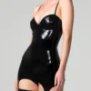 Exquisite Latex Corselette with Suspenders and Sweetheart Neckline