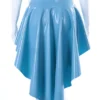 Light Blue Asymmetric Latex Circle Skirt – High-Waisted Flared Hem