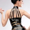 Kitsune Latex Halter Top with Strappy Collar Design – Elegant Fetishwear